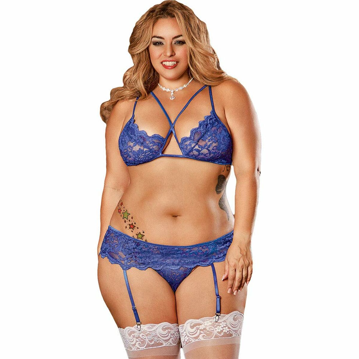 Conjunto de Lingerie Exposed Azul (XXL)
